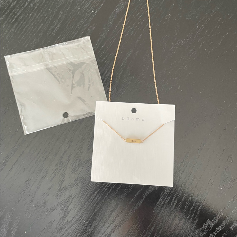 Bohme 18” Gold April Birthstone Diamond Love Cube Necklace NEW